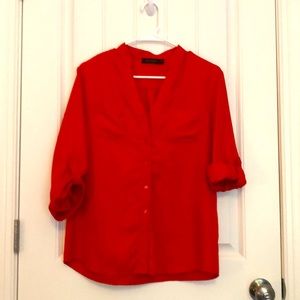 The Limited bright red blouse, M